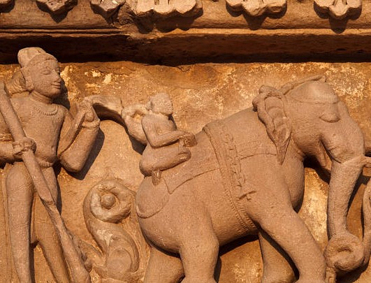 Khajuraho Elephant bas-relief 